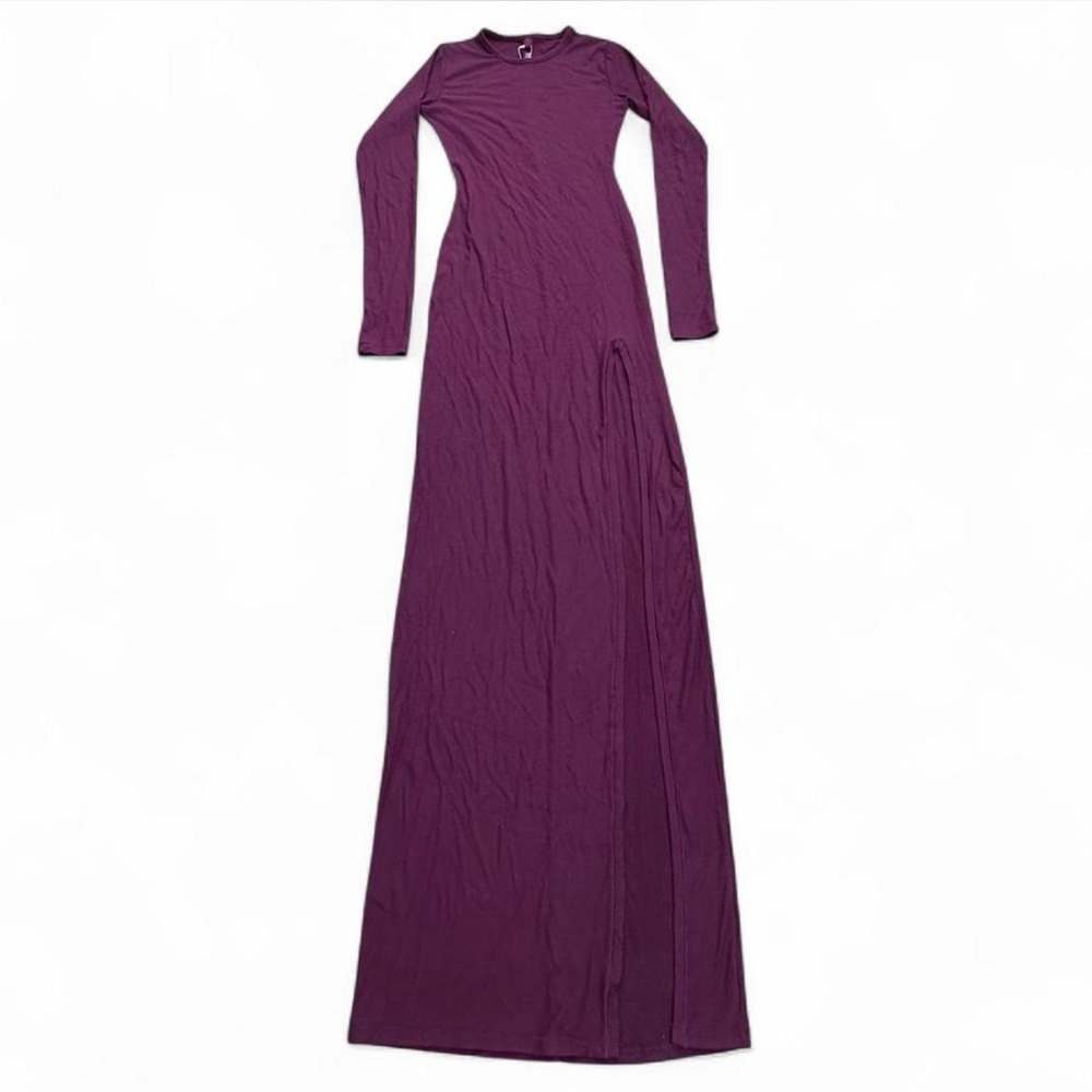 SKIM *NWT SOFT LOUNGE BOAT NECK LONG DRESS | COLOR: BORDEAUX | SIZE: S - Picture 2 of 8
